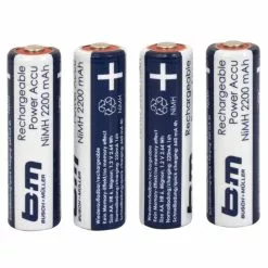Busch & Müller Busch + M&uuml;ller Batterie, IXON IQ AKKU, Ni-MH 2100 MAh 1.2 V AA Akku Batterien, 4er Set, 492A
