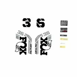 FOX Decal 21 36 F-S Blk Logoshiny Orange