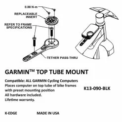 K-Edge K-EDGE GARMIN Top Tube Mount Black -E-BIKE shop k edge k edge garmin top tube mount black2